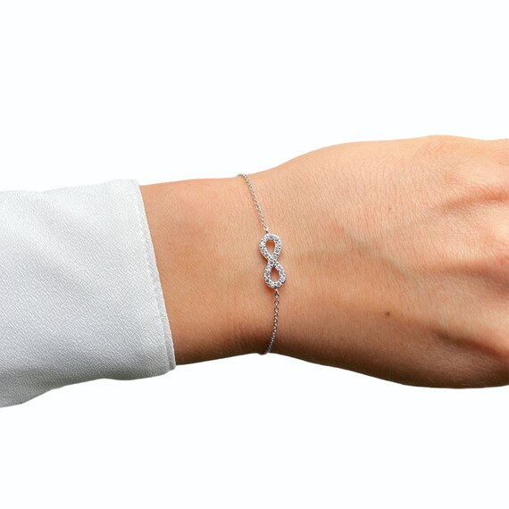 Vintage CZ Infinity Loop .925 Gold Vermeil Bracelet Vintage Cubic Zirconia Infinity Loop Tennis Bracelet - 925  main image 2