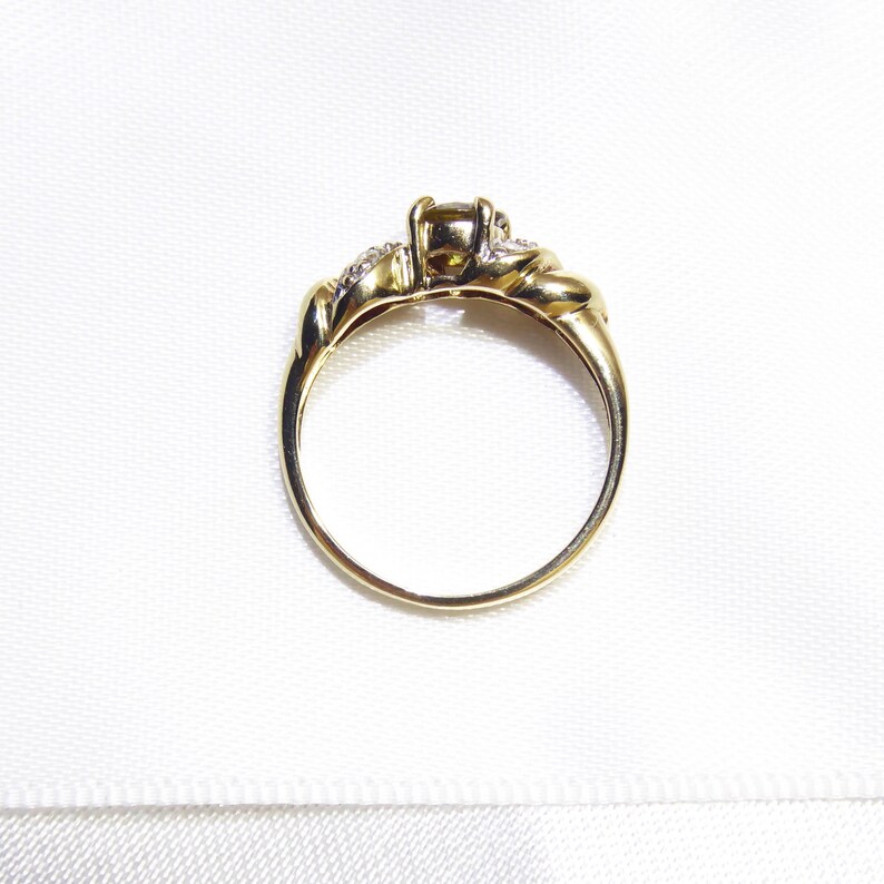 Vintage Tourmaline /& Genuine Diamonds 9ct Solid Gold Band Ring UK K US 5,5