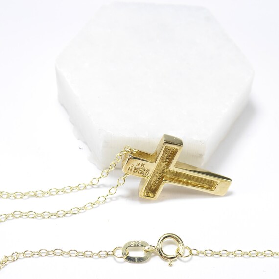 British Vintage Natural Diamond Cross Necklace , … - image 2
