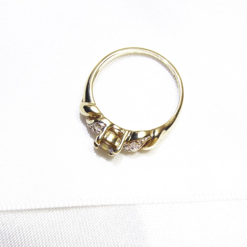 Vintage Tourmaline /& Genuine Diamonds 9ct Solid Gold Band Ring UK K US 5,5