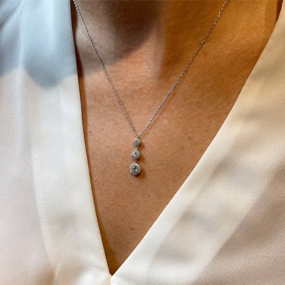★Hei★ [sv925] brilliant triple cubic necklace 조유리 착용][sv925] brilliant triple cubic necklace - 감도