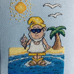 Summer Gnome Cross Stitch Pattern PDF