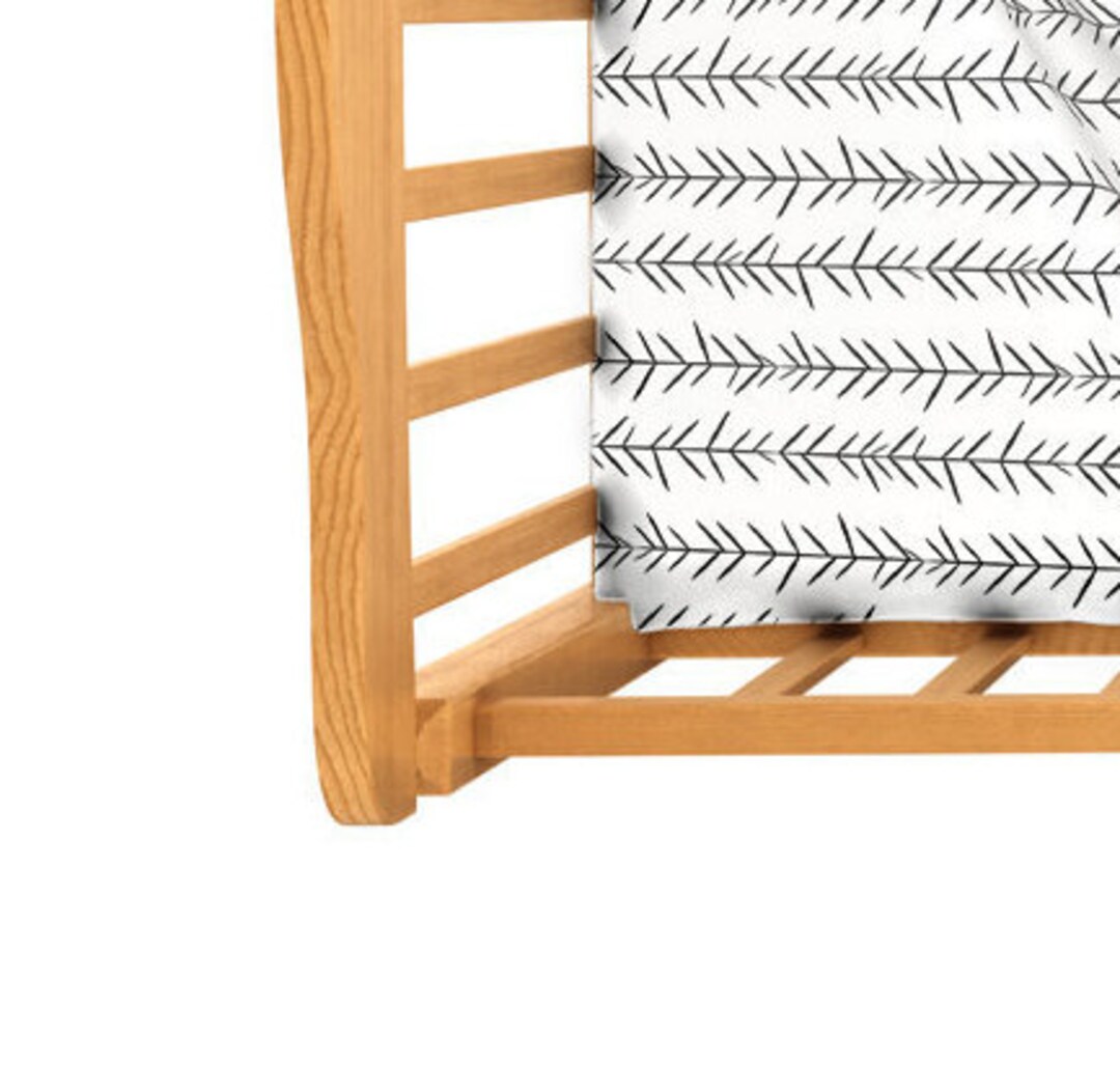 Crib Sheet Modern Thyme. Fitted Crib Sheet. Crib Sheet. Black and