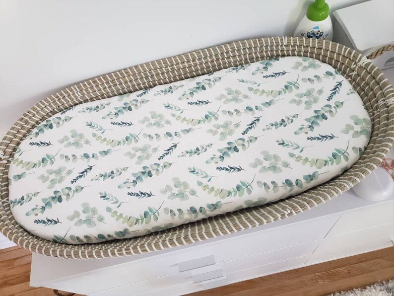 Silver Foliage Changing Basket Sheet. Changing Pad Cover. Etsy