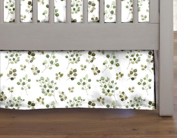 Eucalyptus Crib Skirt Baby Bedding Crib Bedding Crib Skirt Etsy