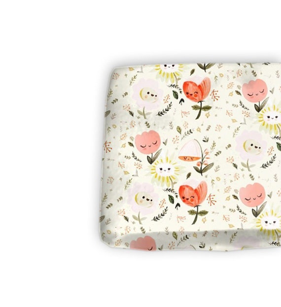 floral changing pad cover