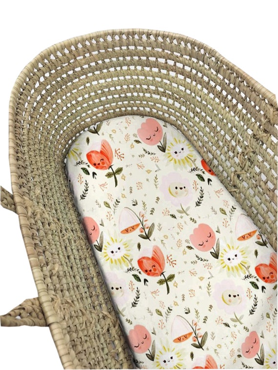 floral moses basket sheets