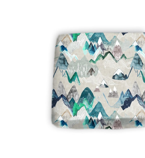 Changing Pad Cover Evergreen Adventure ~ Mountain Changing Pad ~ Change Pad ~ Changing Pad ~ Baby Bedding ~ Adventure Nursery