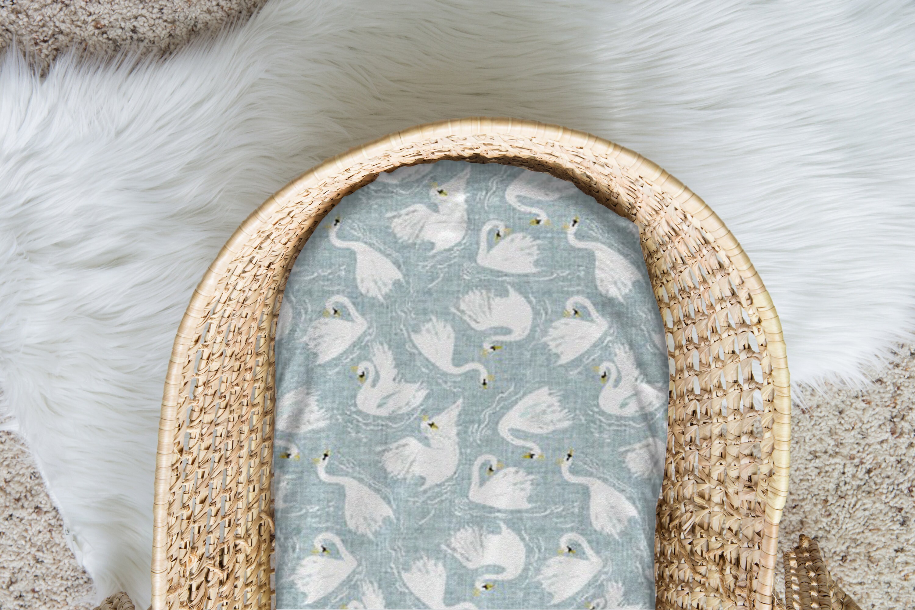 blue moses basket sheets