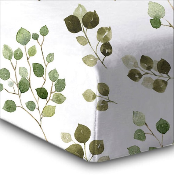 Eucalyptus Crib Sheet Baby Bedding Fitted Crib Sheet Crib Etsy