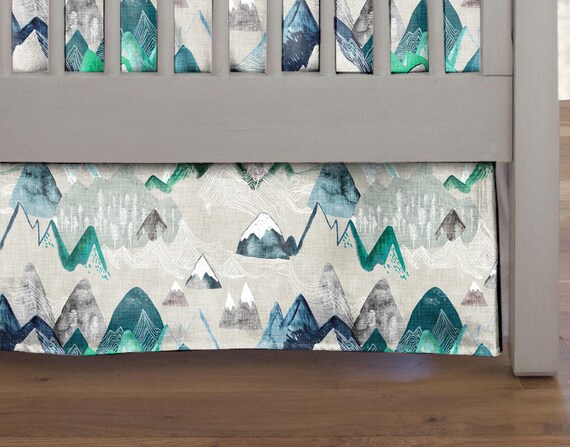 Mountain Adventure Crib Skirt Baby Bedding Crib Bedding Etsy