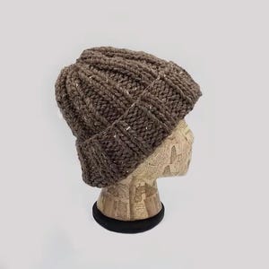Fisherman Rib Beanie, Cuffed Beanie, Fitted Beanie, Hat for Women, Hat for Men, Acrylic Hat, Wool Hat, Fisherman Ribbed Hat, Brown Beanie