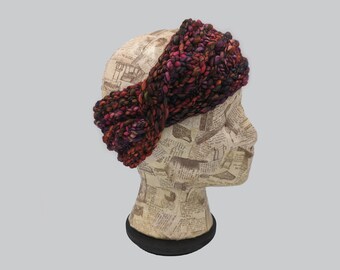 Turban Twist Headband, Ear Warmer, Knit Headwrap, Knit Turban Headband, Gift For Women, Head Warmer, Red Headband, Malabrigo Headband