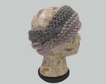 Turban Twist Headband, Ear Warmer, Knit Headwrap, Knit Turban Headband, Gift For Women, Head Warmer, Grey Headband, Pink Headband, Head Band