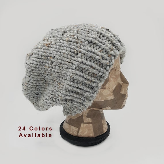 Slouchy Beanie, Hand Knit Hat, Winter Hat, Hat for Women, Hat for Men, Knit Hat, Slouch Hat, Acrylic Beanie, Wool Beanie, Chunky Beanie