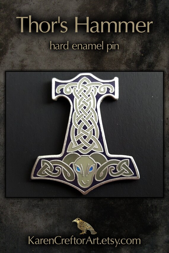 Thor's Hammer Hard Enamel Pin / Mjölnir Limited Edition | Etsy