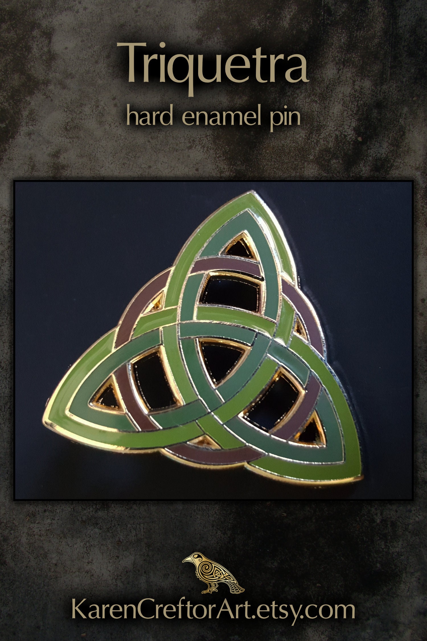 Celtic Triquetra Knot Hard Enamel Pin Limited Edition Triple Etsy