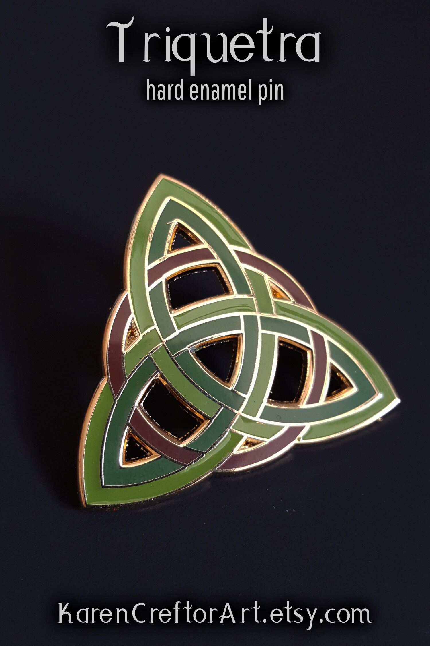 Celtic Triquetra Knot Hard Enamel Pin Limited Edition Triple Etsy