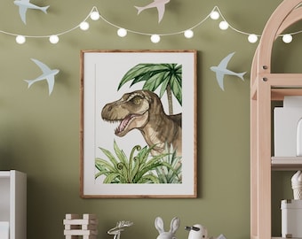 Dinosaur Nursery Decor, Boys Room Wall Art Print, Trex Print, Nursery Wall Art, Nursery Print, Toddler Room Wall Art, Kids Wall Art, Dino