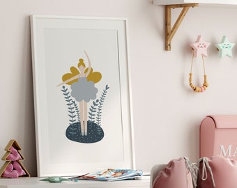 Fairy Print, Nursery Wall Art, Ballerina Nursery Decor, Girls Nursery Print, Fairy Nursery Decor, Ballerina Wall Art, Girls Bedroom Wall Art