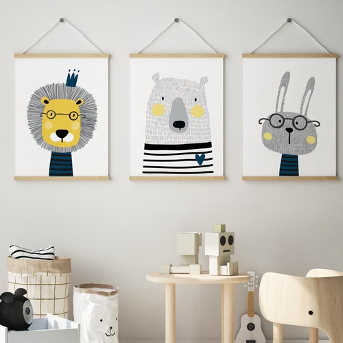 Nursery Print Jungle Animal Wall Art Boys Room Decor Kids Etsy