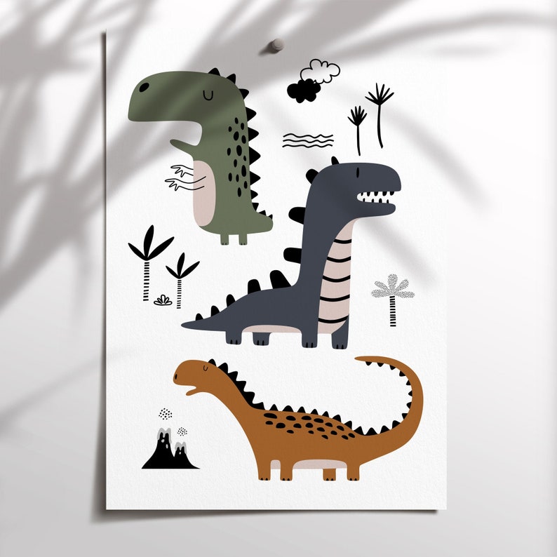 Dinosaur Nursery Prints, Alphabet Wall Art, Dinosaur Nursery Art ...