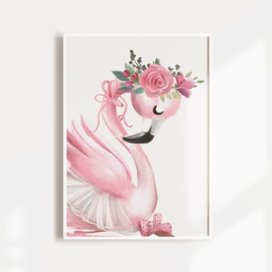 Swan Princess Nursery Print, Girls Wall Art, Ballet Nursery, Floral, Nursery Poster, Swan Print, Swan Nursery, Ballerina Nursery, Girls Room