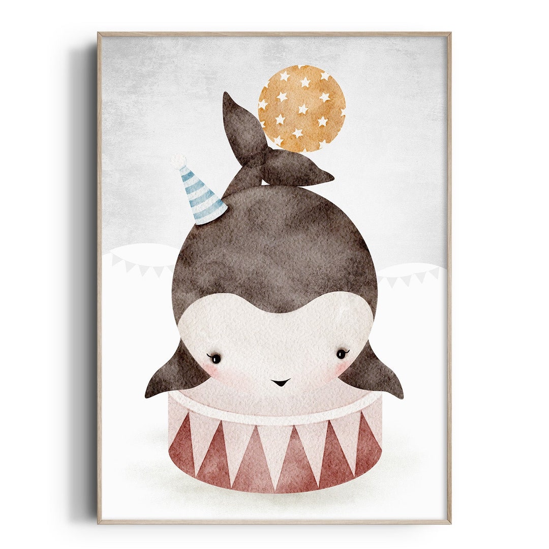 Circus Nursery Print, Circus Animal Wall Art, Whale, Kids Room Prints ...