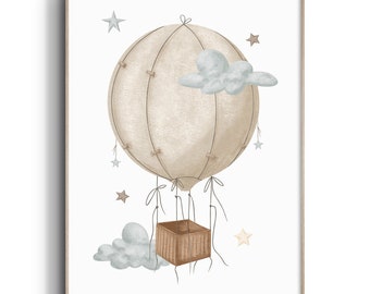 Hot Air Balloon Nursery Wall Art, Adventure Nursery Decor, Nursery Wall Art, Transport Nursery, Adventure Nursery, Hot Air Balloon Print