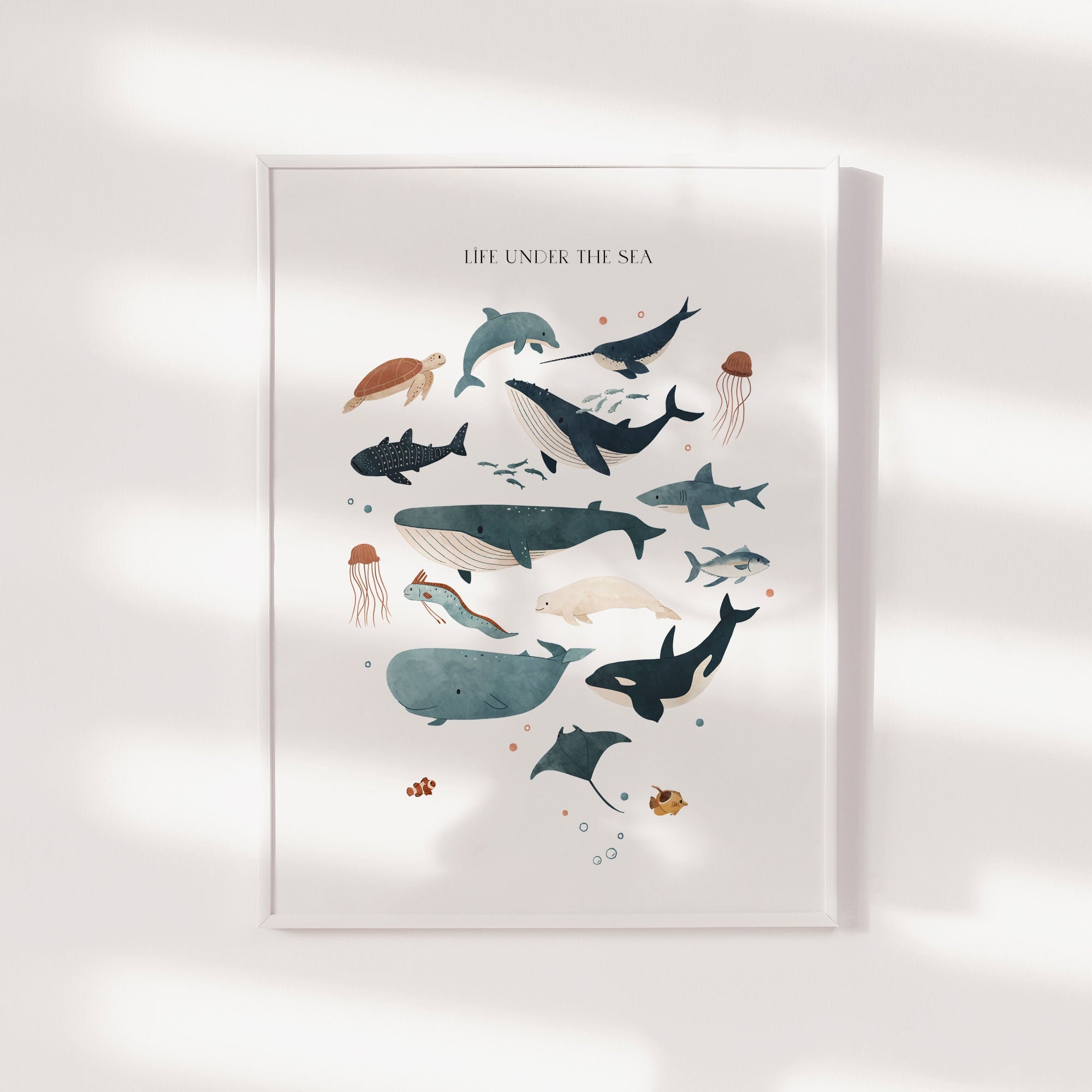 Ocean Animals Nursery Print, Under the Sea Wall Art, Oceanic Nursery ...