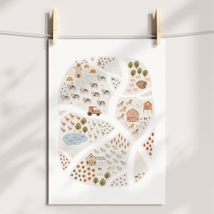 Nursery Prints, Nursery Wall Art, On The Farm Print Nursery Decor, Kids Wall Art