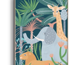 Safari Nursery Print, Safari Nursery Wall Art, Jungle Animal Wall Art, Kids Room Art, Safari Nursery Art, Giraffe, Elephant, Lion