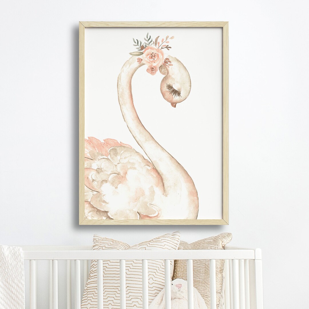 Girls Nursery Wall Art Print, Woodland Nursery,girls Wall Art, Floral