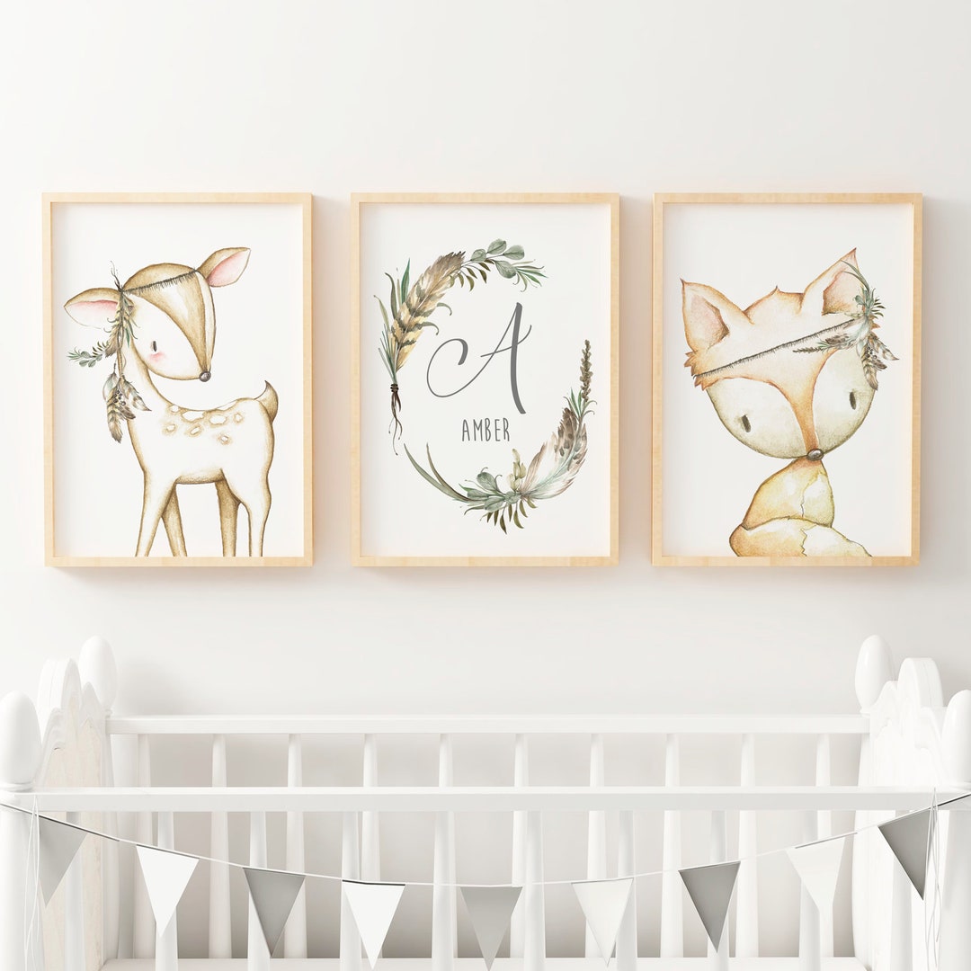 Nursery Wall Art, Nursery Decor, Nursery Prints, Woodland Nursery, Baby ...