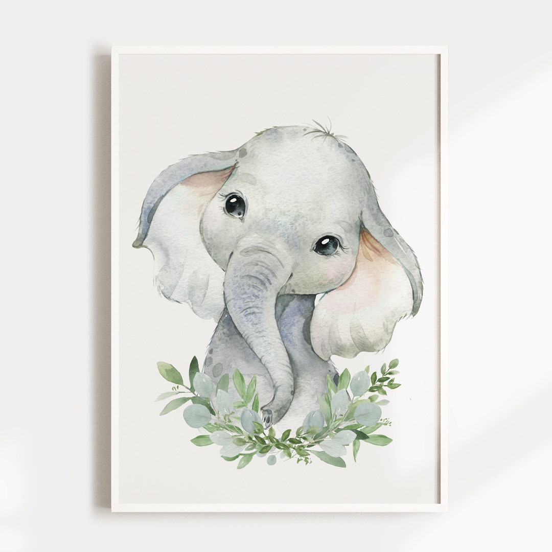 Nursery Wall Art, Nursery Prints, Elephant, Baby Boy, Safari, Jungle ...