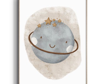 Whimsy Planet Print, Space Decor, Space Nursery Art, Space Nursery Print, Planet Nursery Art, Planet Nursery Print, Space Nursery Decor