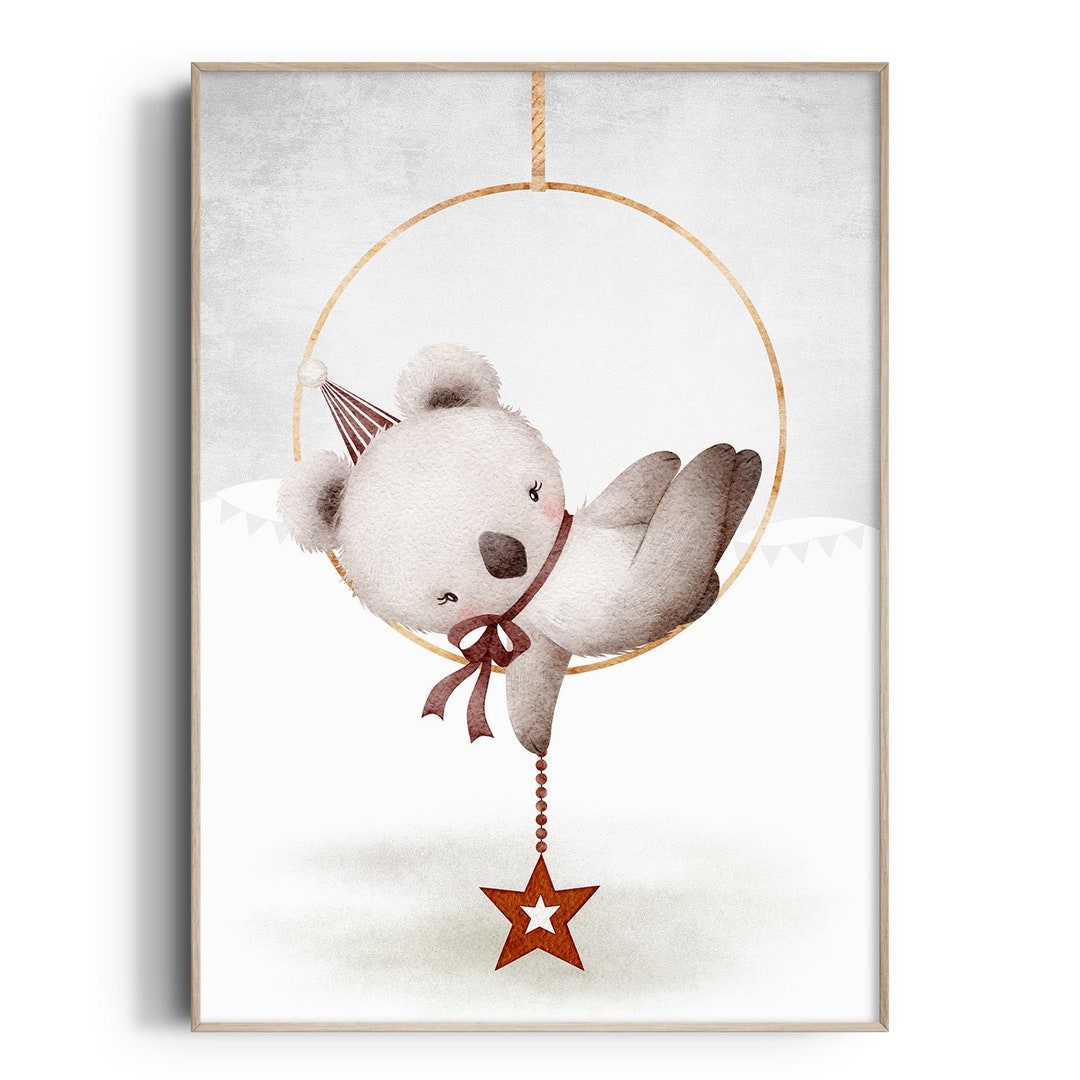 Circus Nursery Print, Circus Animal Wall Art, Koala, Kids Room Prints ...