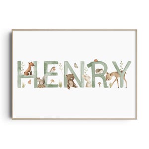 Woodland Forest Name & Birth Print