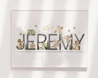 Dragon Nursery Print, Custom Name Wall Art, Dragon Nursery Art, Dragon Nursery Wall Art, Dragon Nursery Decor, Fairytale, Birth Print, Boy