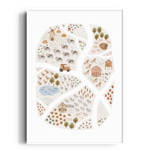 Nursery Prints, Nursery Wall Art, On The Farm Print Nursery Decor, Kids Wall Art