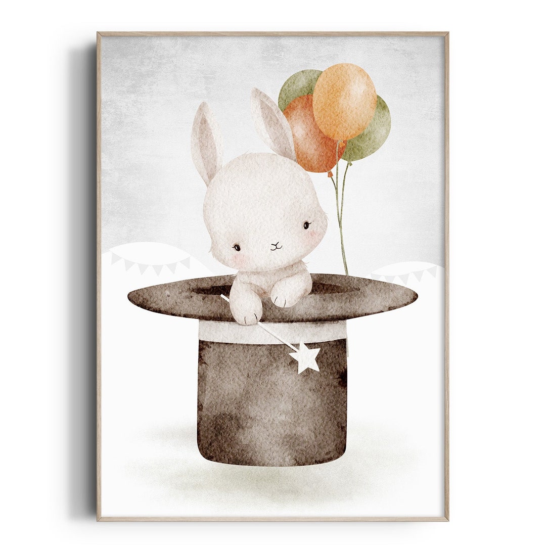 Circus Nursery Print, Circus Animal Wall Art, Bunny, Kids Room Prints ...