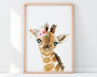 Giraffe Nursery Art, Nursery Decor, Giraffe Print, Girls Nursery, Nursery Art, Nursery Prints, Nursery Wall Art, Safari Nursery Decor, Baby