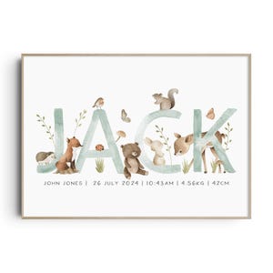 Woodland Forest Name & Birth Print
