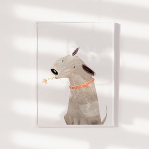 Nursery Wall Art, Animals Nursery Prints, Dog, Puppy, Baby, Girl, Boho Nursery Decor, Boho, Animal Nursery Decor, New Baby Gift, Kids