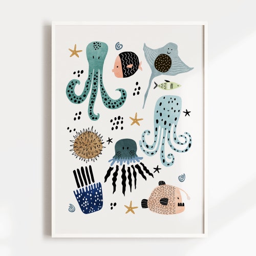 Nursery Decor Ocean Nursery Wall Art Ocean Under the Sea Etsy