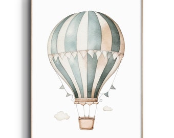 Hot Air Balloon Nursery Wall Art, Adventure Nursery Decor, Nursery Wall Art, Transport Nursery, Adventure Nursery, Hot Air Balloon Print