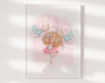 Ballerina Wall Art, Ballerina Print, Nursery Prints, Girls Room Decor, Ballerina Art, Ballerina Nursery, Ballet Wall Art, Ballet Print