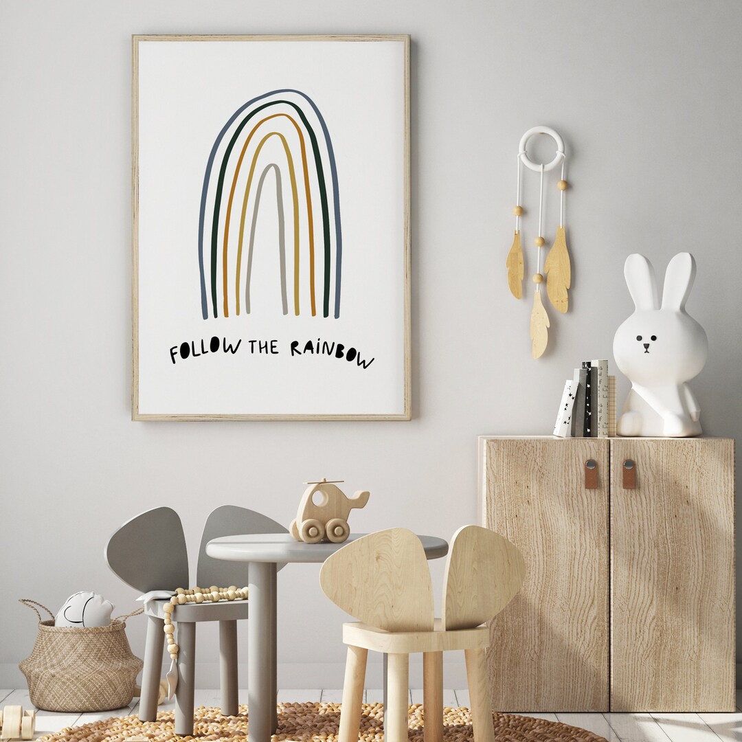 Nursery Print, Rainbow Nursery Wall Art, Rainbow Nursery Decor, Baby ...
