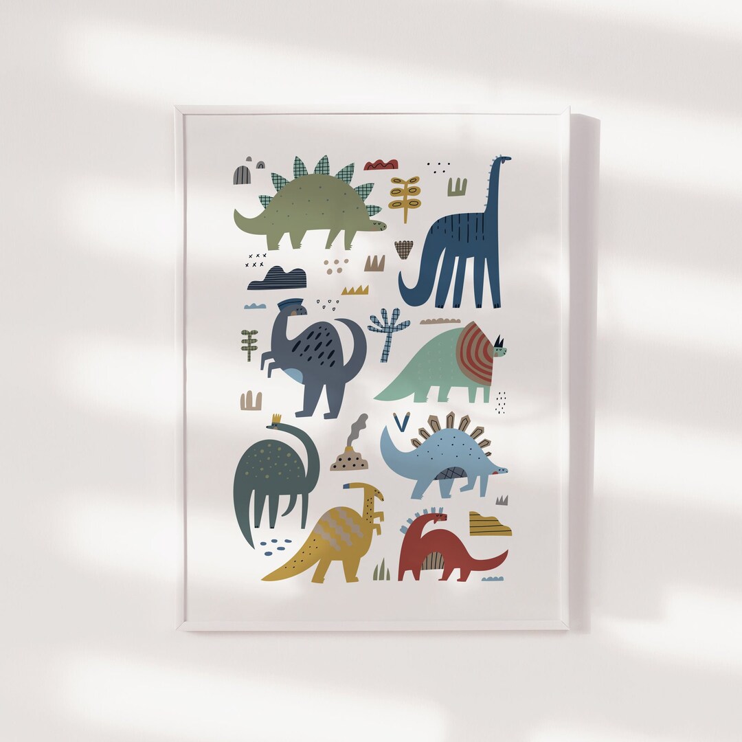 Dinosaur Nursery Print, Dinosaur Wall Art, Kids, Boys Bedroom Decor ...