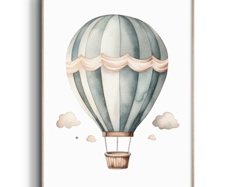 Hot Air Balloon Nursery Wall Art, Adventure Nursery Decor, Nursery Wall Art, Transport Nursery, Adventure Nursery, Hot Air Balloon Print